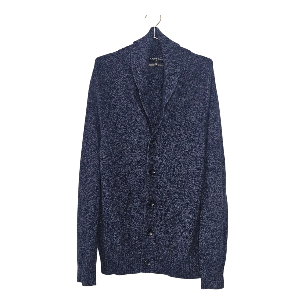Express Men's Navy Cardigan Sweater - Picture 2 of 9